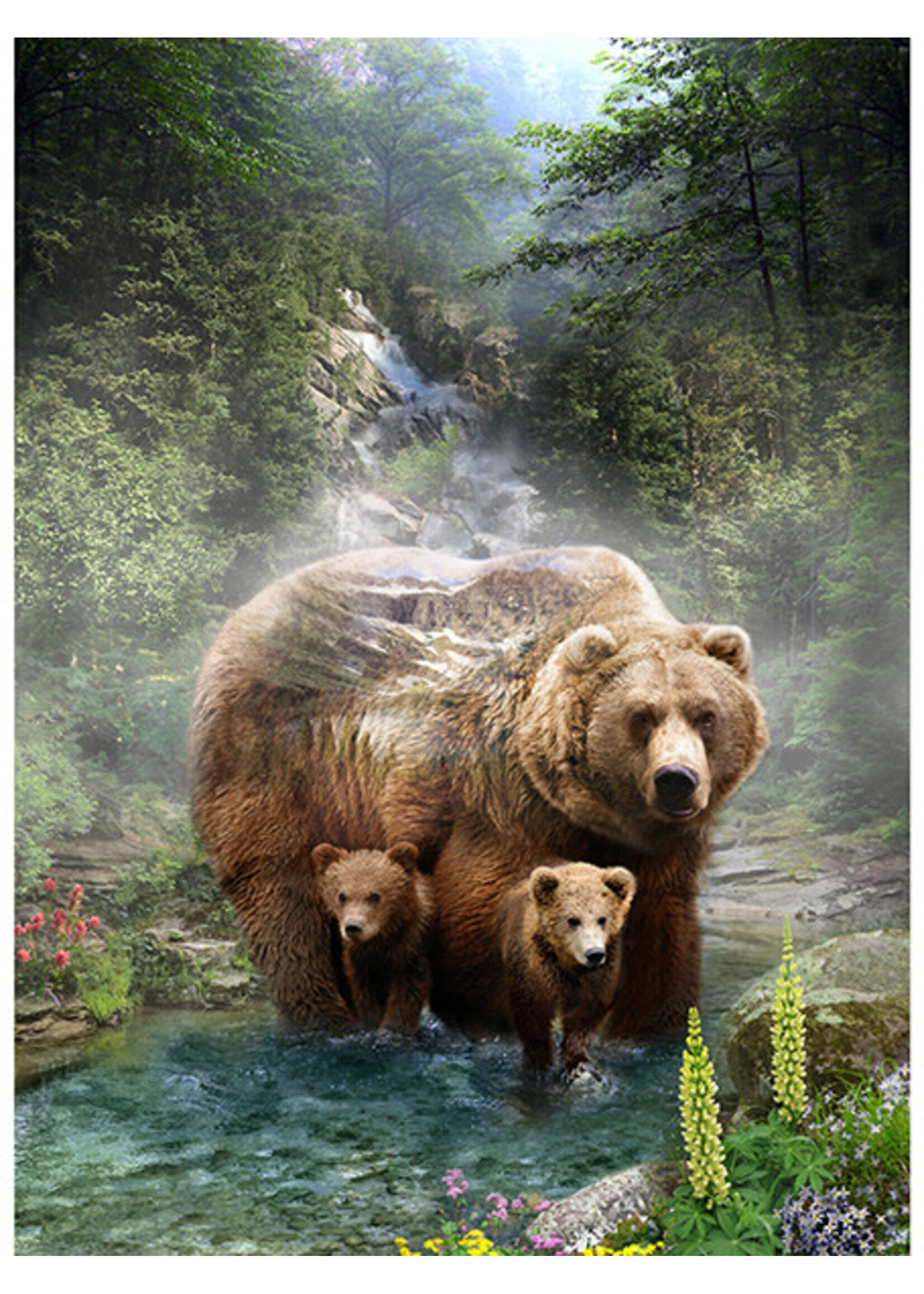 Hoffman Fabrics Panel 87 - Call of the Wild - Grizzly - 100 cm  x 55 cm