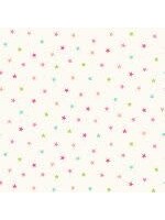 Makower Jungle - Stars - Pink on Cream - 2606PQ