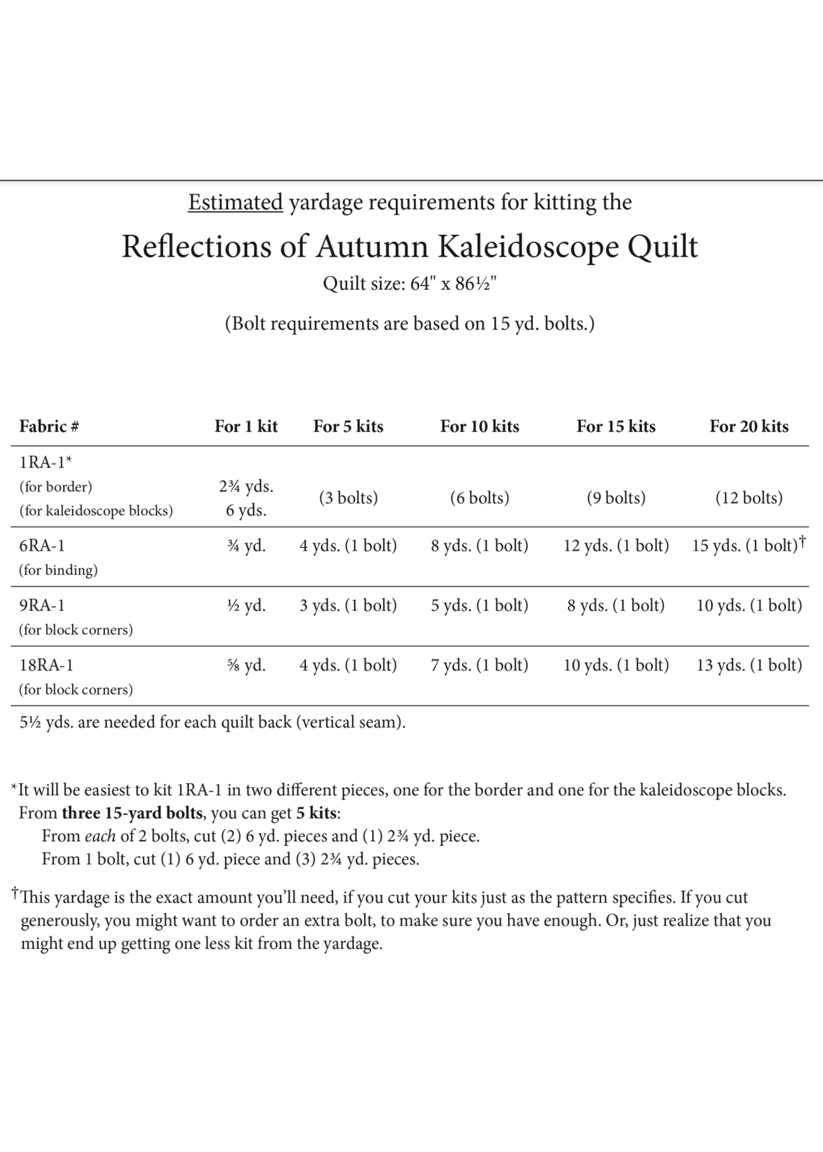 In The Beginning Patroon - Reflections of Autumn II - Kaleidoscope Quilt