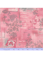Marcus Fabrics Soulful Shades - Flowers and Butterflies - Pink
