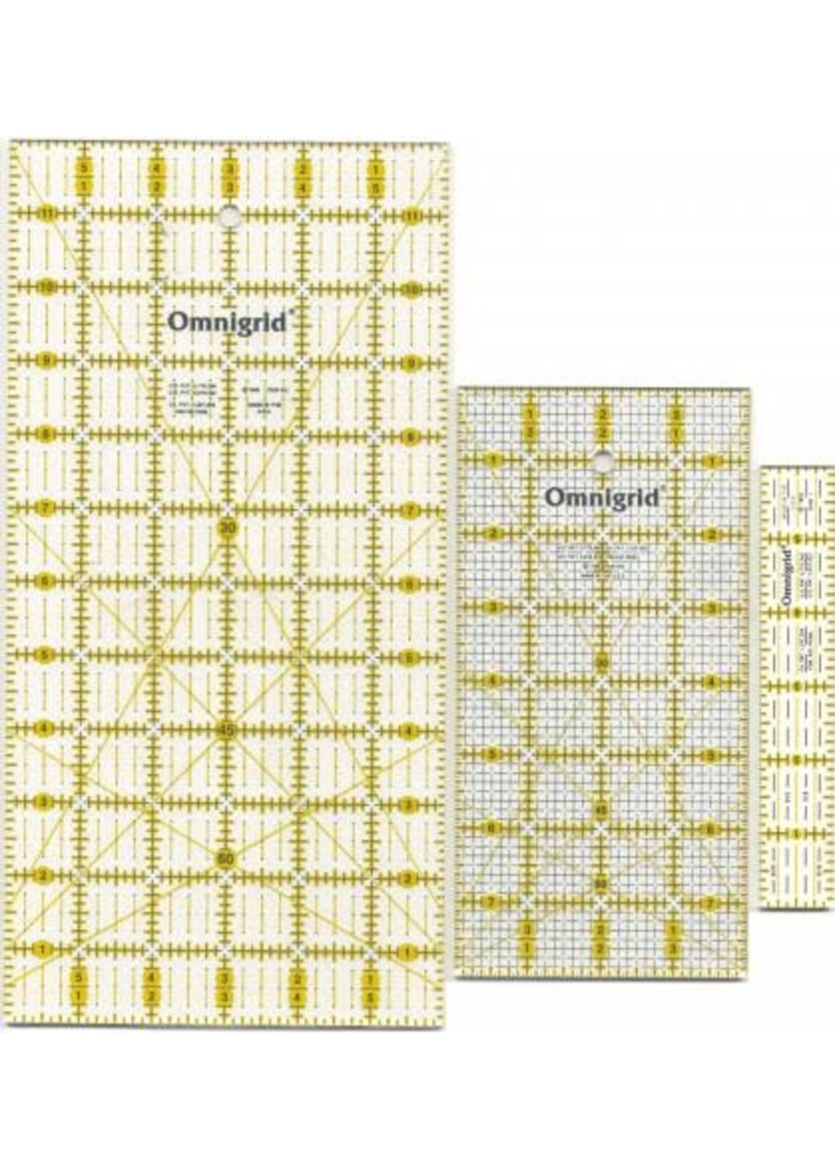 Omnigrid Liniaal - Set van 3 - 1 inch x 6 inch - 4 inch x 8 inch - 6 inch x 12 inch