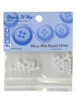 Dress it up Knopen - Micro Mini Round - White - 35 stuks