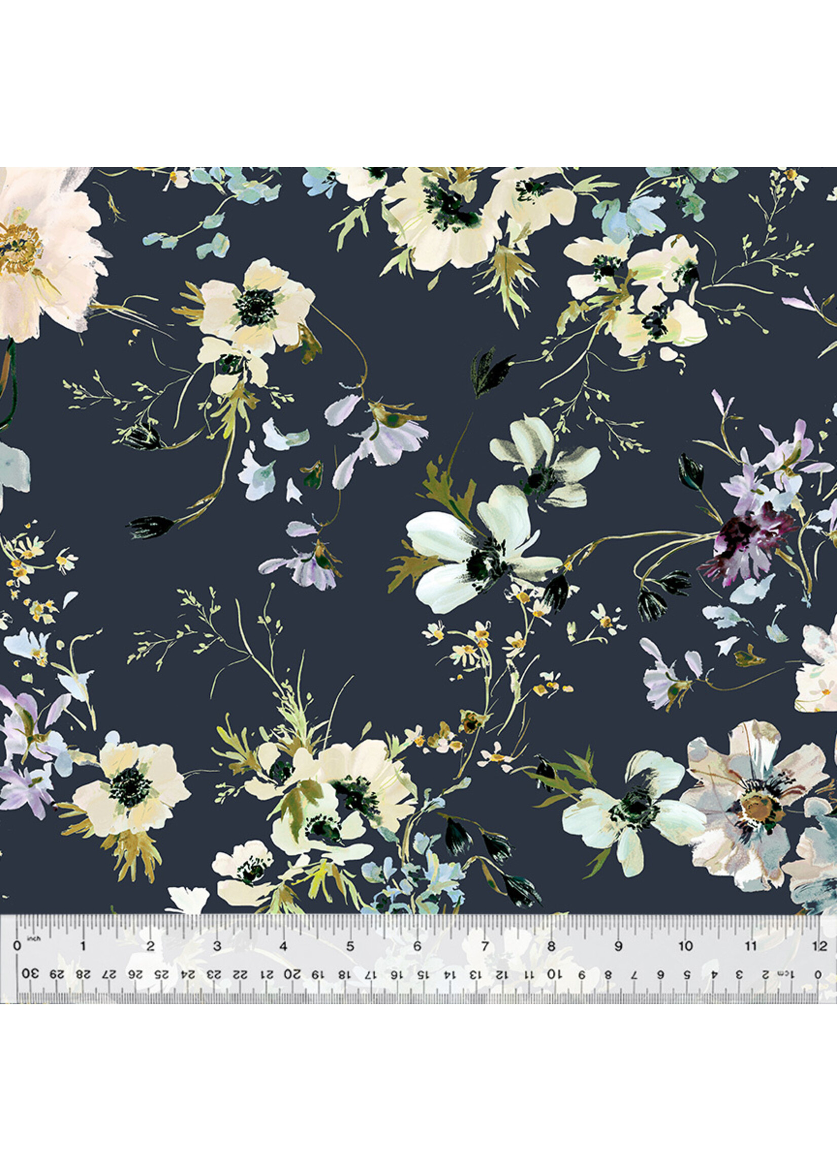 Windham Fabrics Perennial - Wild Anemone - Indigo - 784D3