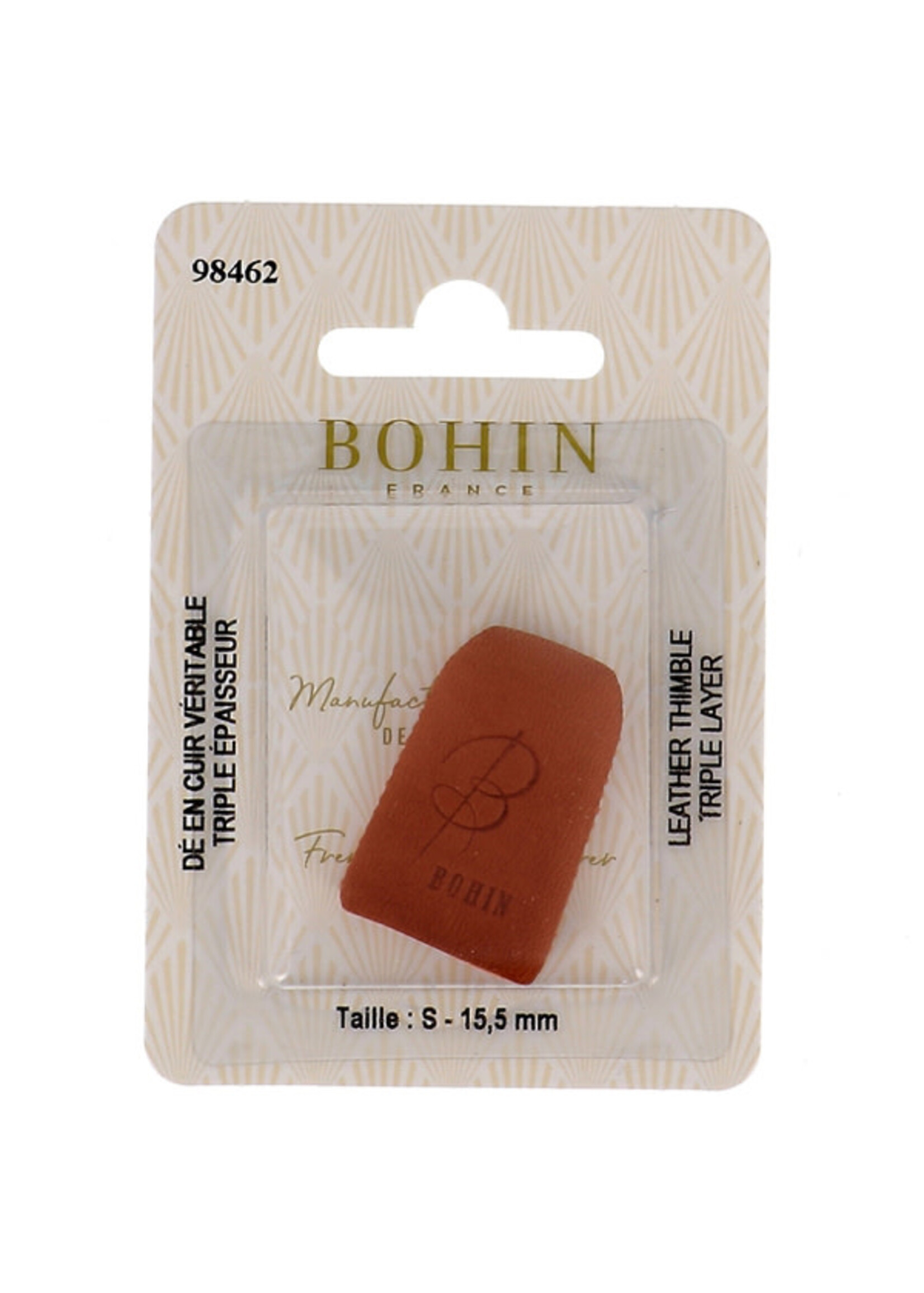 Bohin Vingerhoed - Leather Thimble - maat S