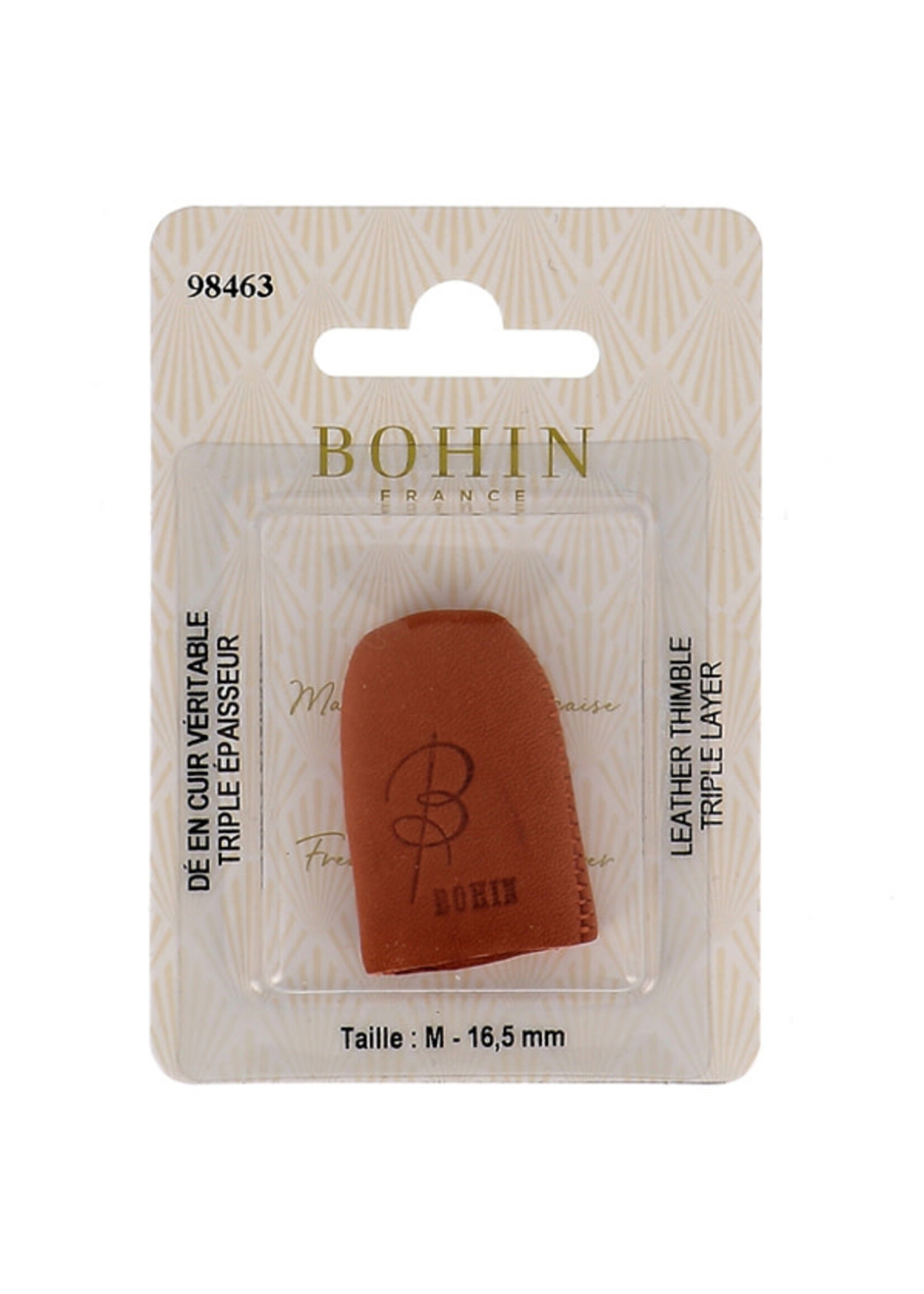 Bohin Vingerhoed - Leather Thimble - maat M