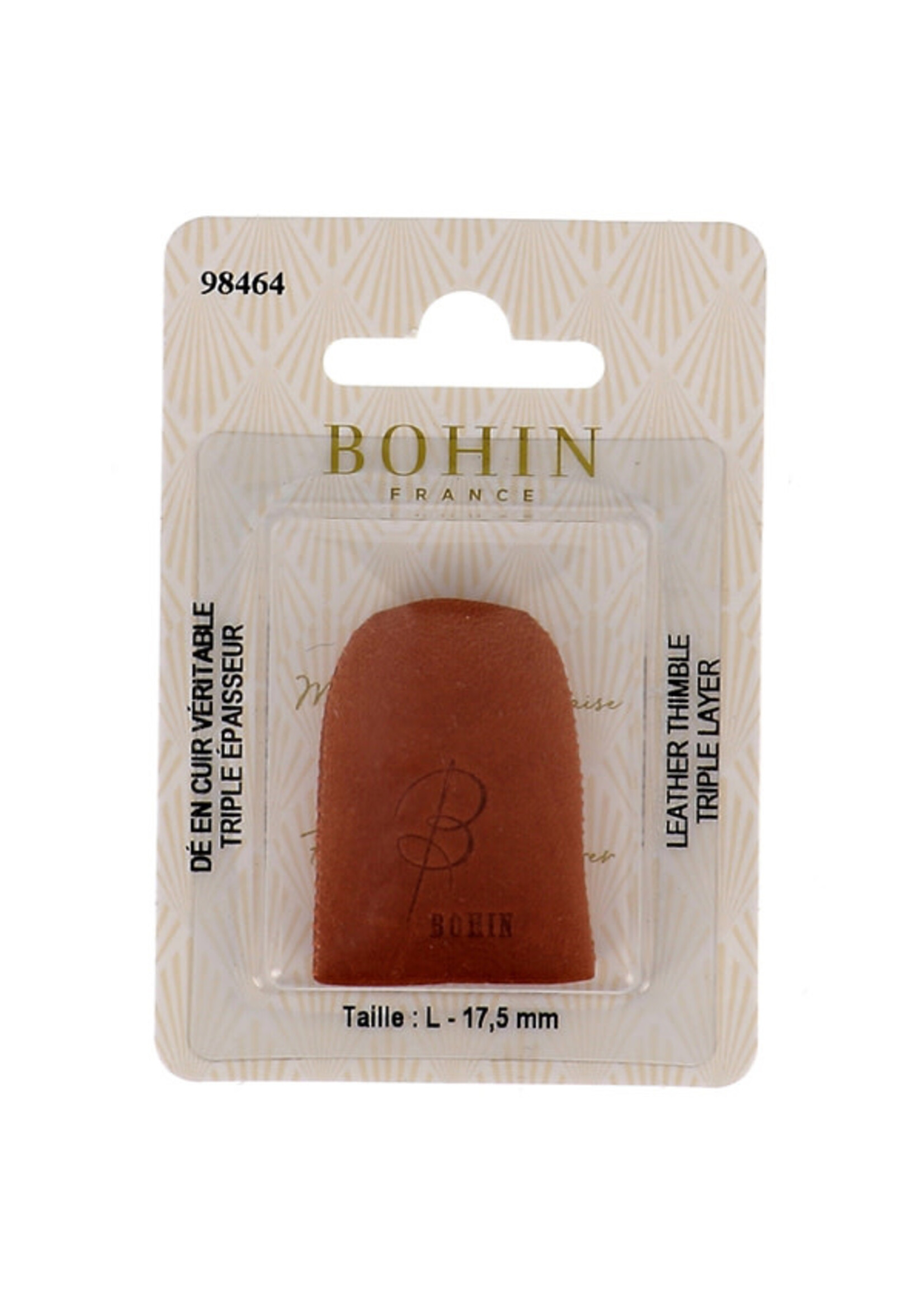 Bohin Vingerhoed - Leather Thimble - maat L