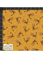 Stof Fabrics Coco's Wildlife - Monkey - Coupon - 90 cm x 110 cm