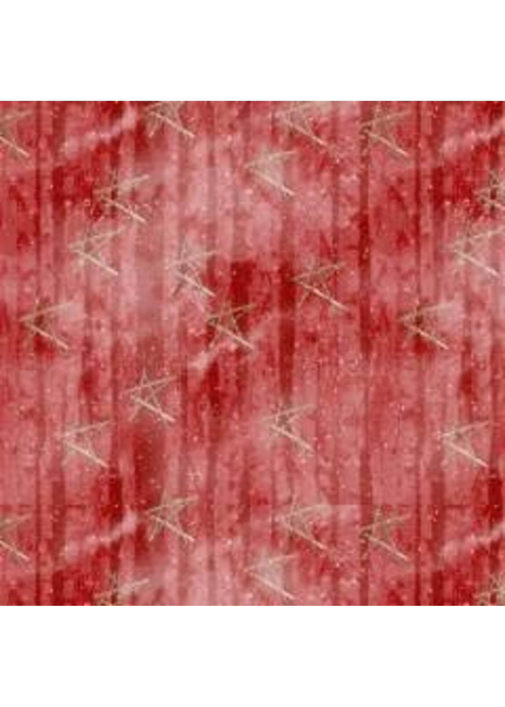 Henry Glass Fabrics Snow Days - Faded Stars - Red - Coupon - 100 cm x 110 cm