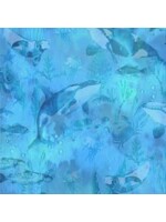 In The Beginning Calypso - Undersea Tonal - Blue - Coupon - 90 cm x 110 cm