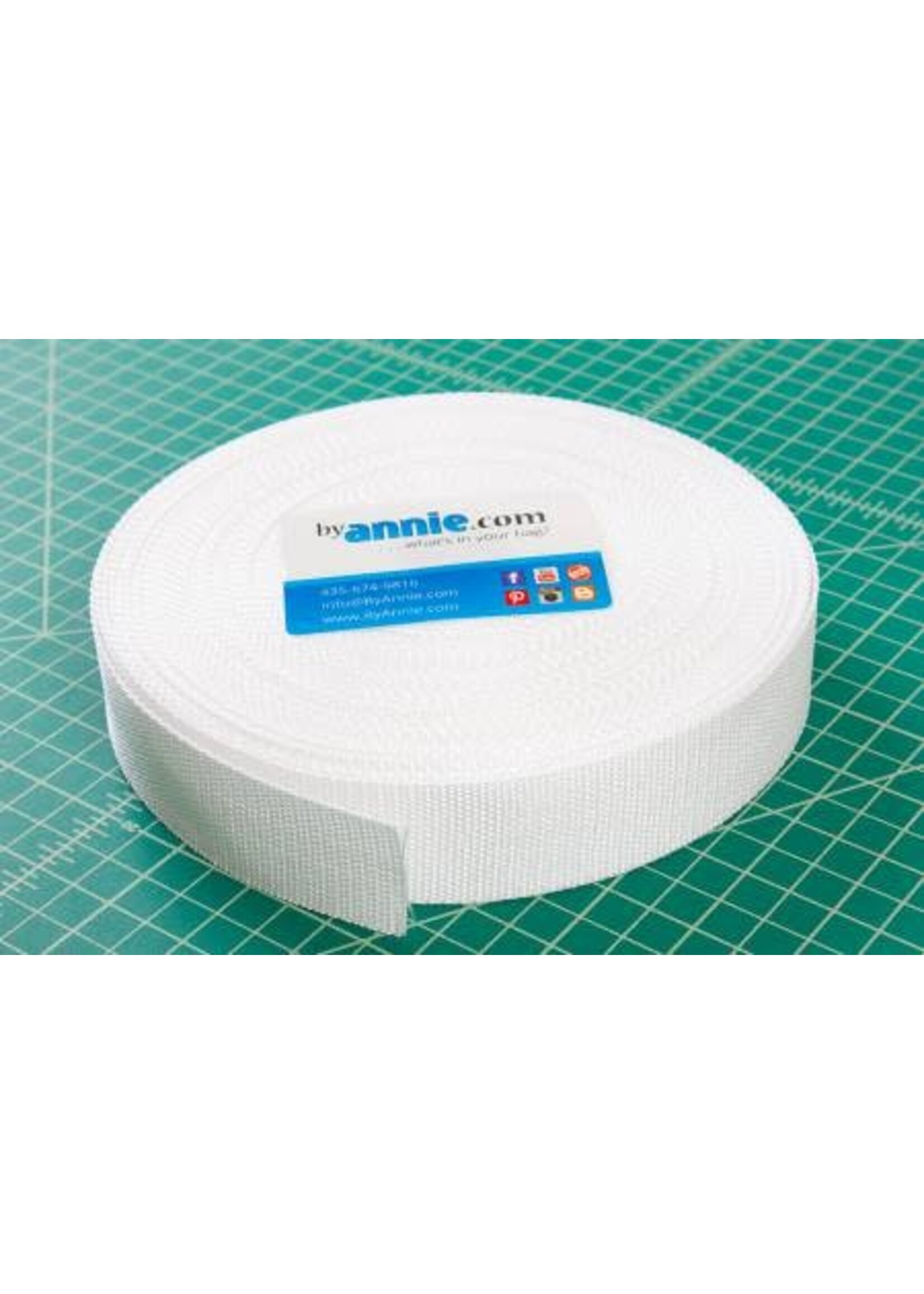 Polypro Strapping- Tassenband - White - Van de rol (per 10 cm) 1,5 inch (3,75 cm) breed