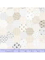 Marcus Fabrics Fade In - Cream Hexagon - Coupon - 100 cm x 110 cm