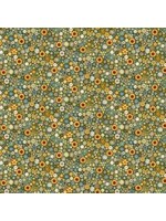 Makower Autumn Days - Mini Floral - Green - Coupon - 65 cm x 110 cm