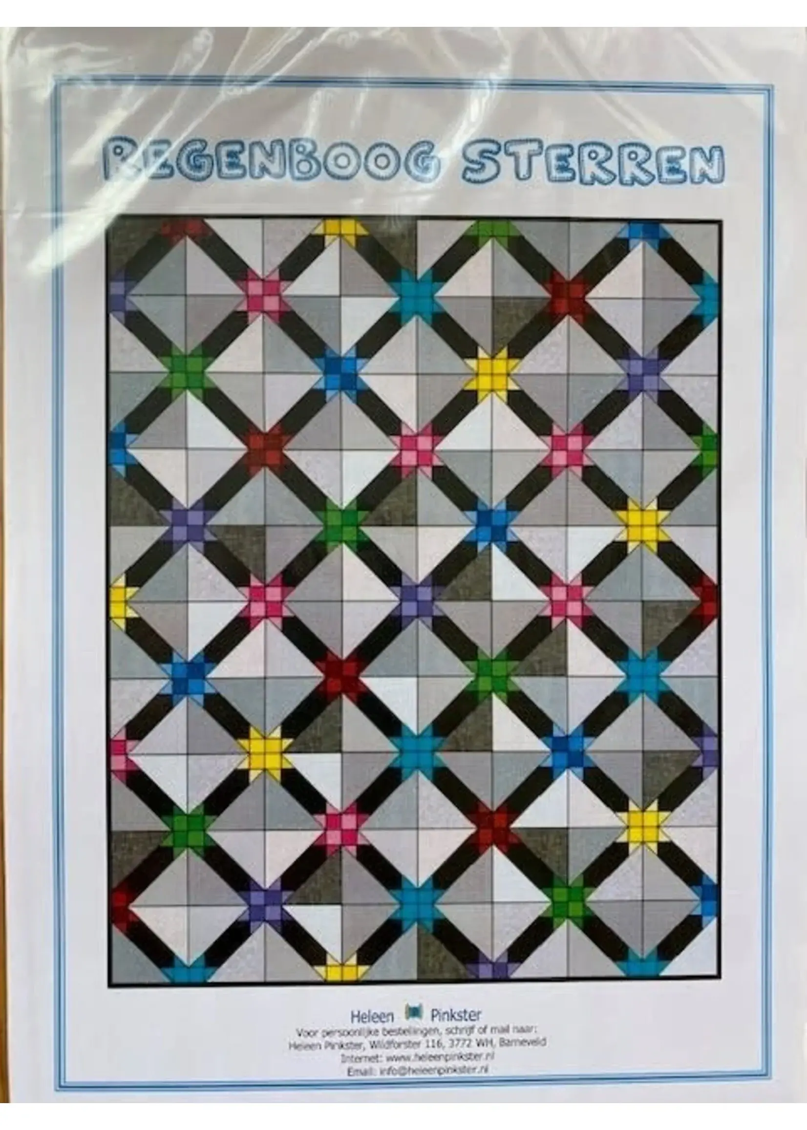 Heleen Pinkster Pattern - Rainbow Stars - Quilt  - 160 cm x 200 cm