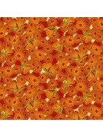 The Textile Pantry Under The Australian Sun - Flowering Gum - Orange/Multi - Coupon - 100 cm x 110 cm