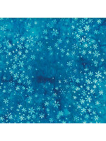 Hoffman Fabrics Bali Batik Snowflake - Azuur - Coupon - 100 cm x 110 cm