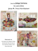 Laura Heine Patroon Collage - 3 Teeny Tiny Patterns - Dress  Fish Elephant
