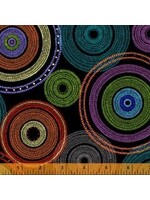 Windham Fabrics Circles - Black - Coupon - 105 cm x 275 cm