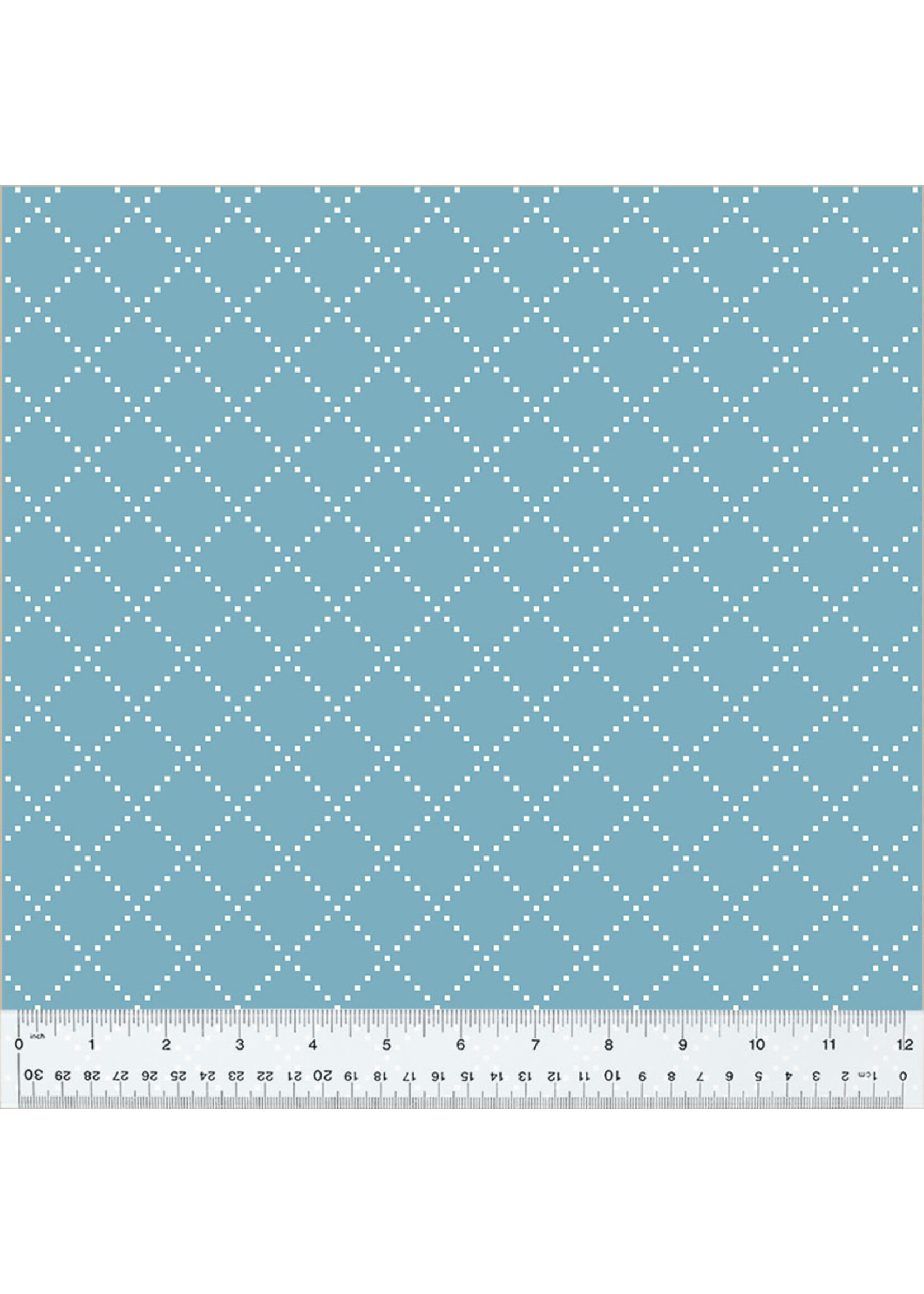 Windham Fabrics Clover & Dot - Bias Grid - Cerulean - 5386812