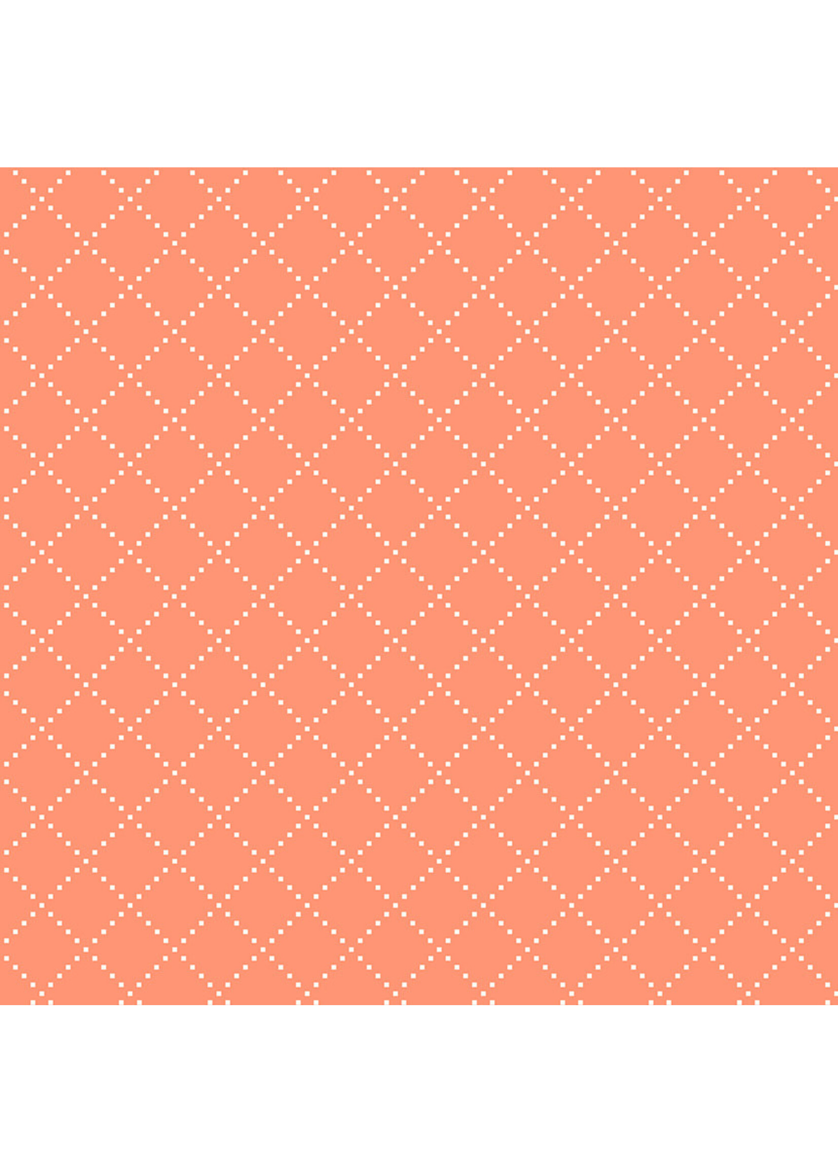Windham Fabrics Clover & Dot - Bias Grid - Coral - 5386811