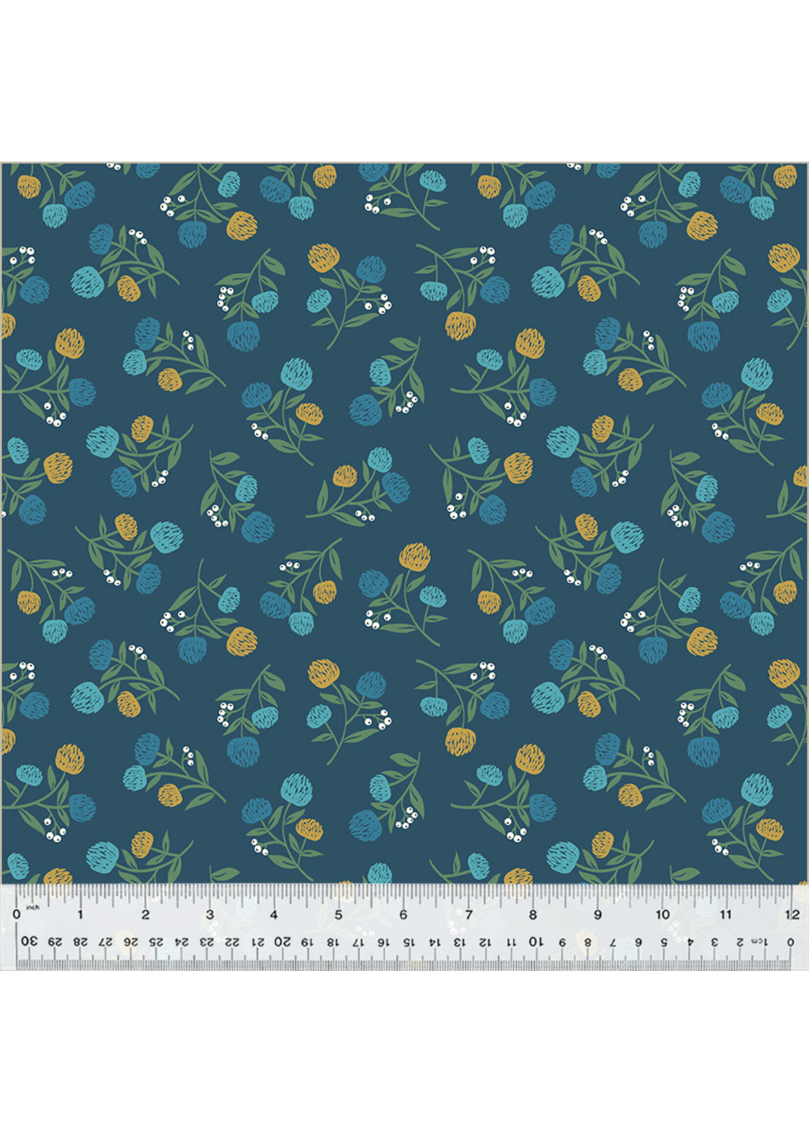 Windham Fabrics Clover & Dot - Clover - Dark Blue - 538632