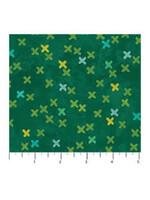 Northcott X's and O's - Big X's - Rainforest - Coupon - 110 cm x 110 cm