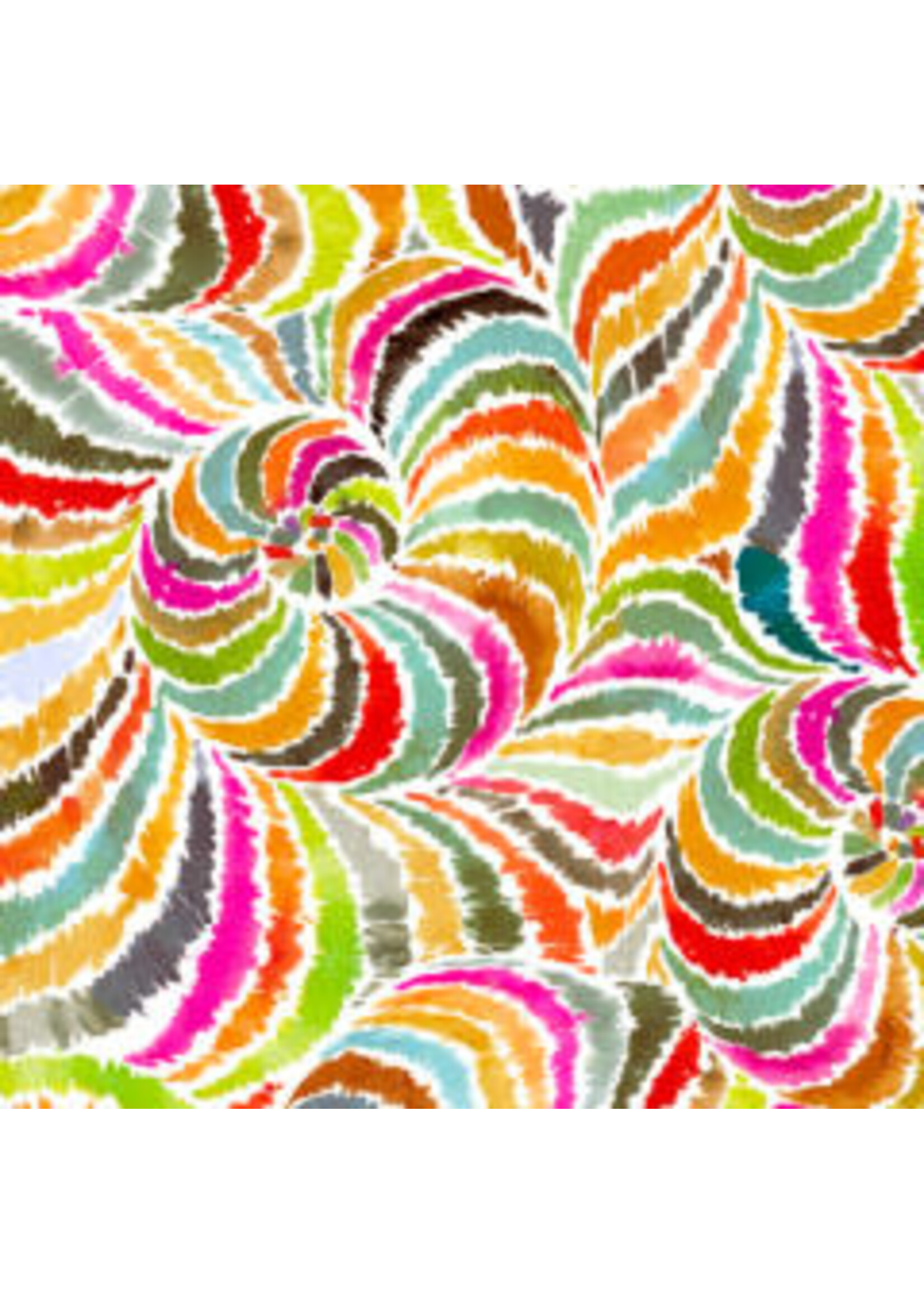 QT Fabrics In The Grove - Spiral - Yellow - Coupon - 105 cm x 110 cm