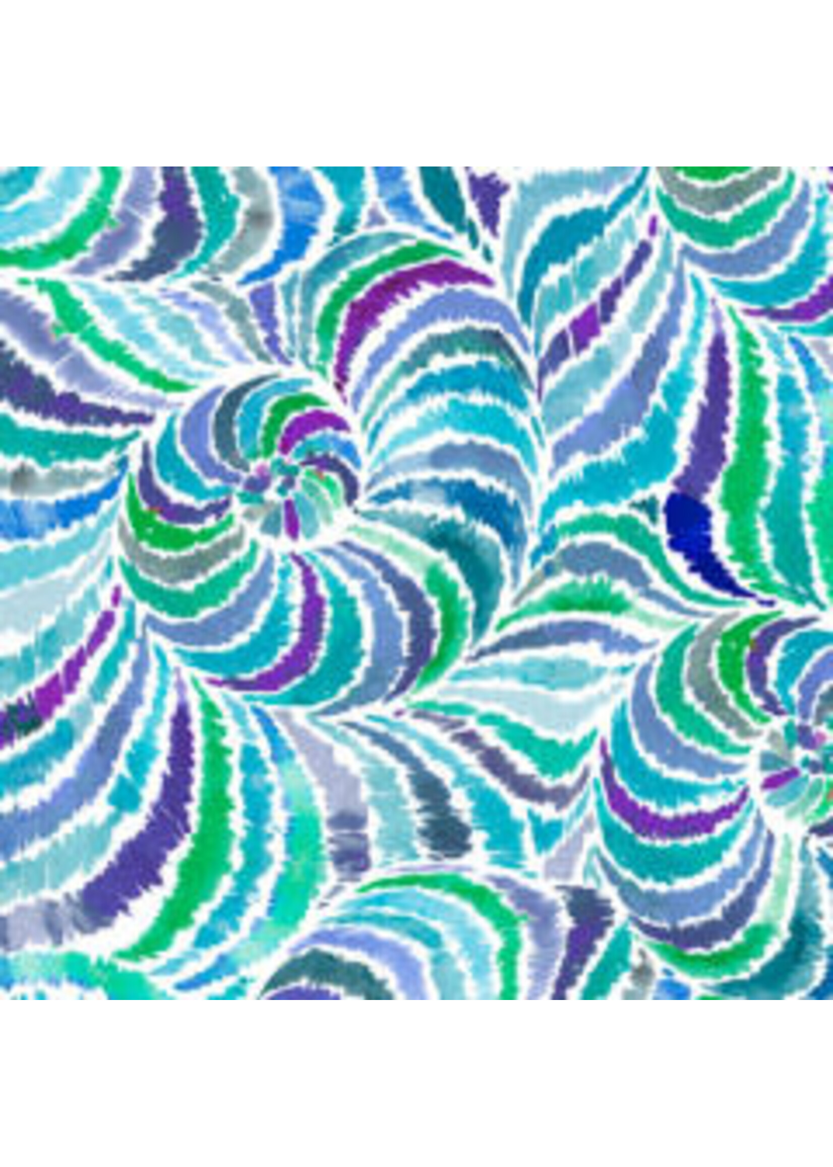 QT Fabrics In The Grove - Spiral - Blue - Coupon - 95 cm x 110 cm