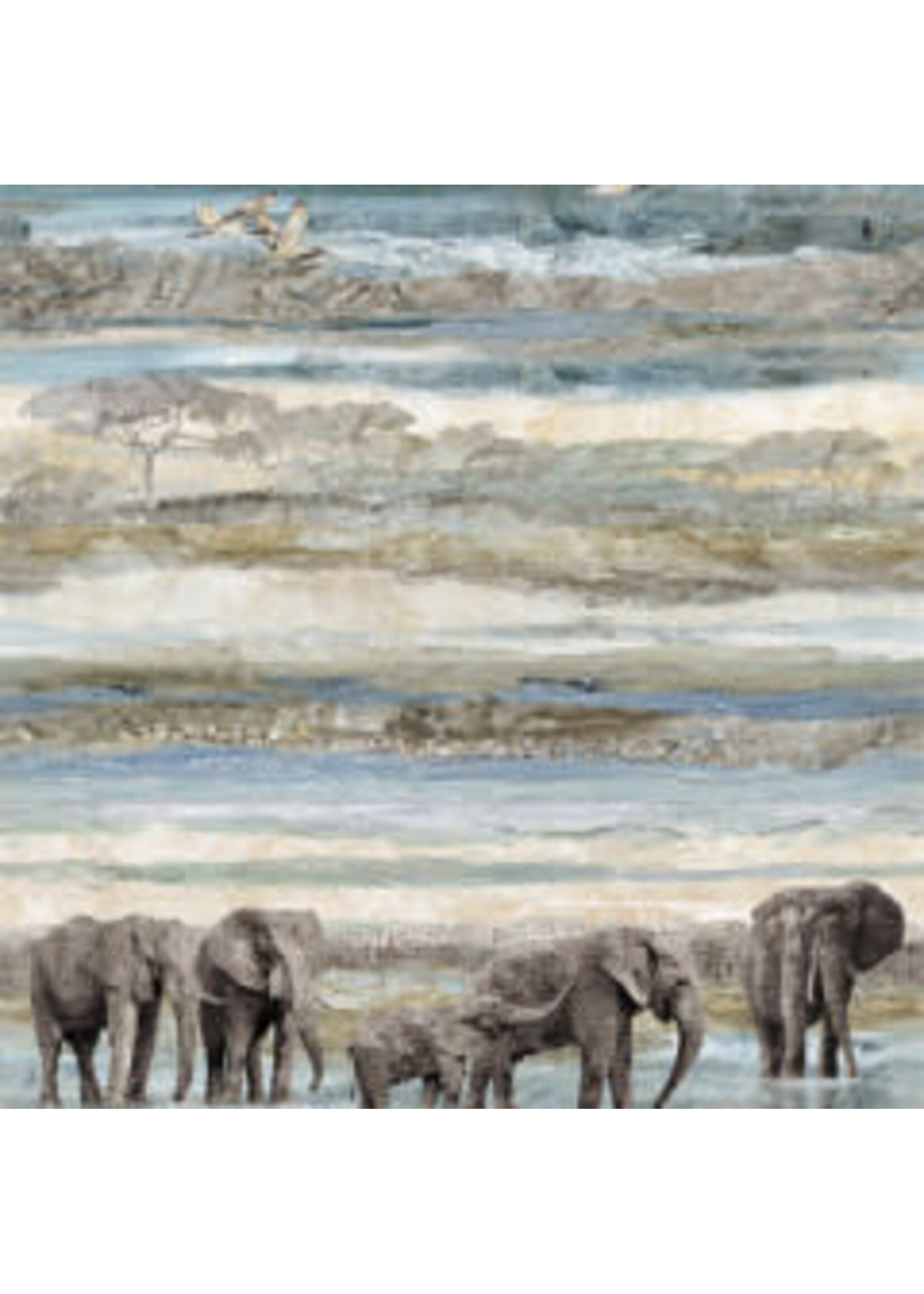 Northcott New Dawn - Elephant - Coupon - 125 cm x 110 cm
