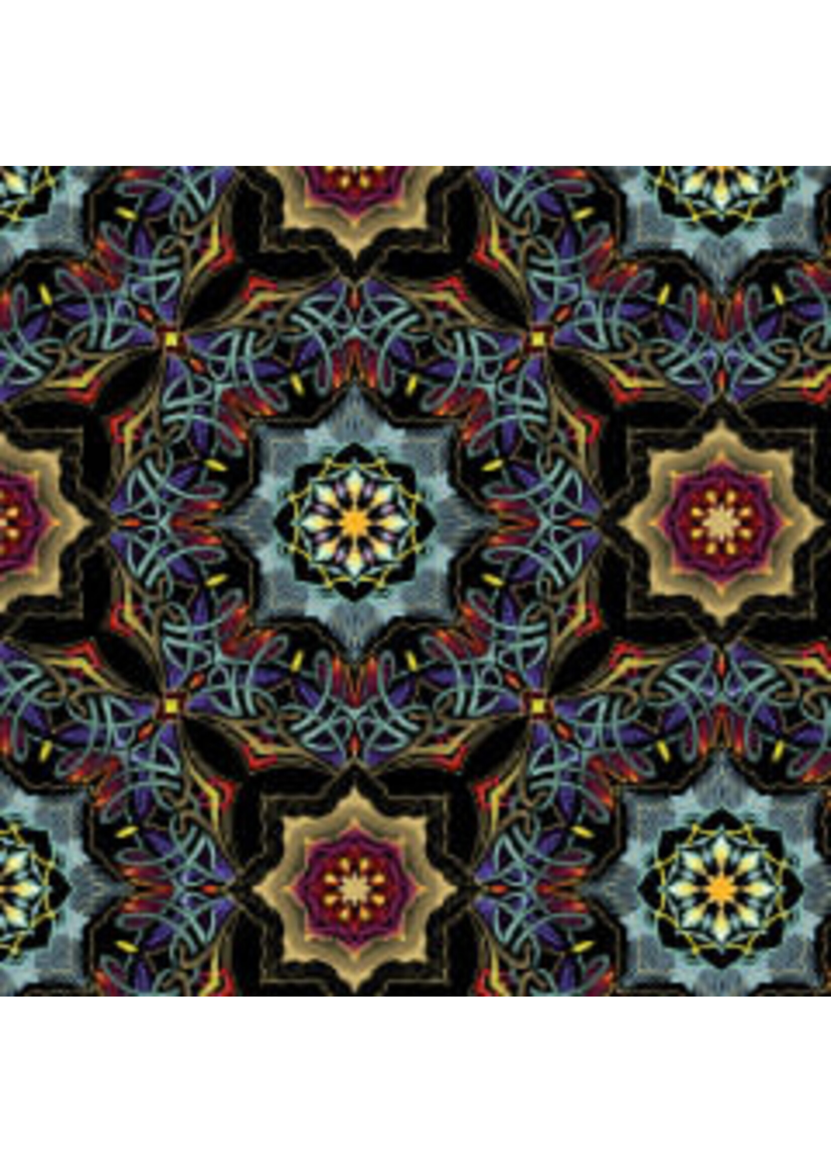 Windham Fabrics Grand Illusion - Mandalas - Multi/Black - Coupon - 95 cm x 110 cm