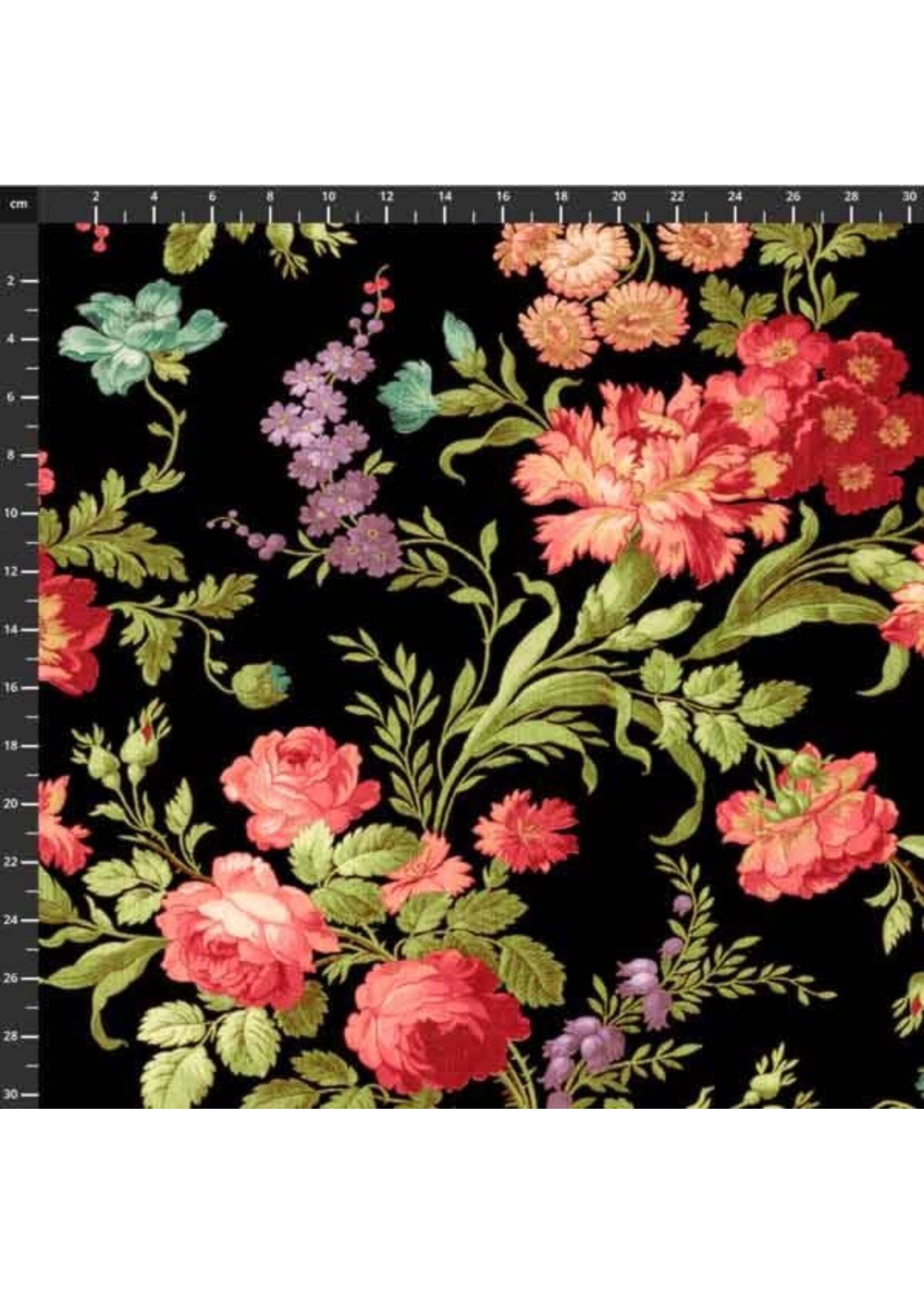 Windham Fabrics Classic Floral - Black - 2555-101