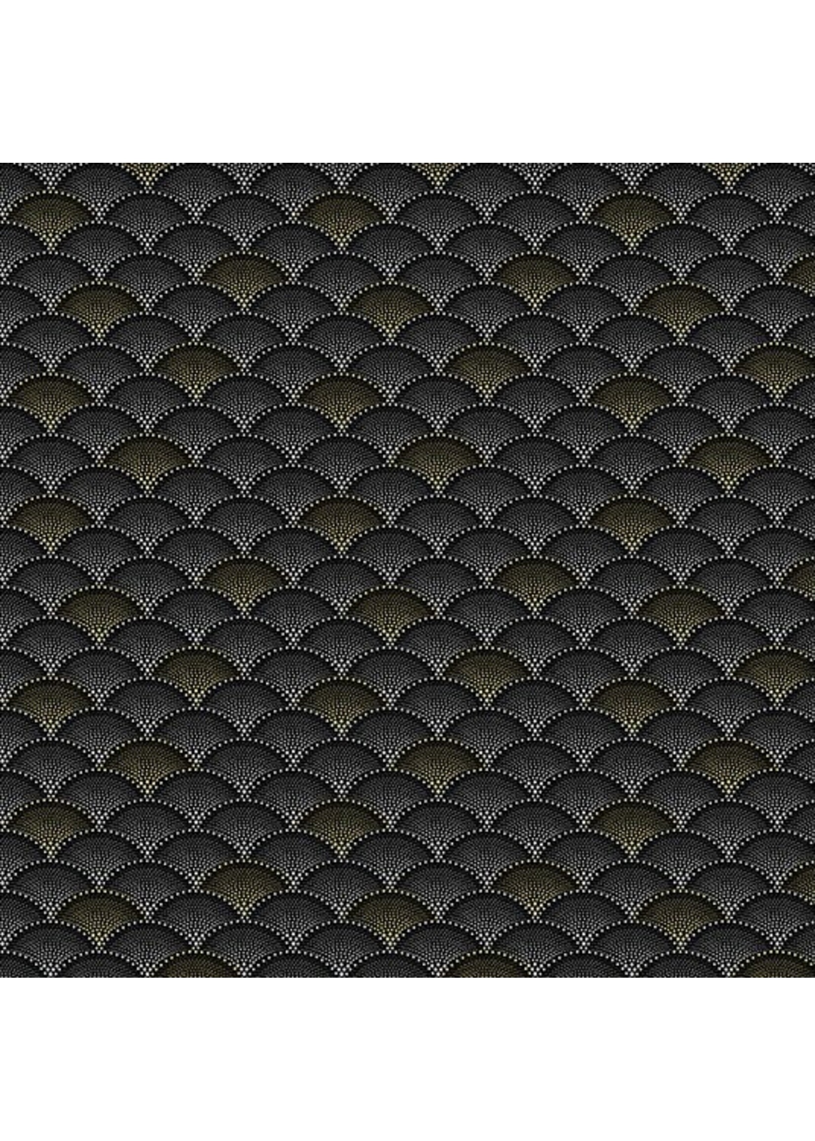 Stof Fabrics Mixed Metals - Black