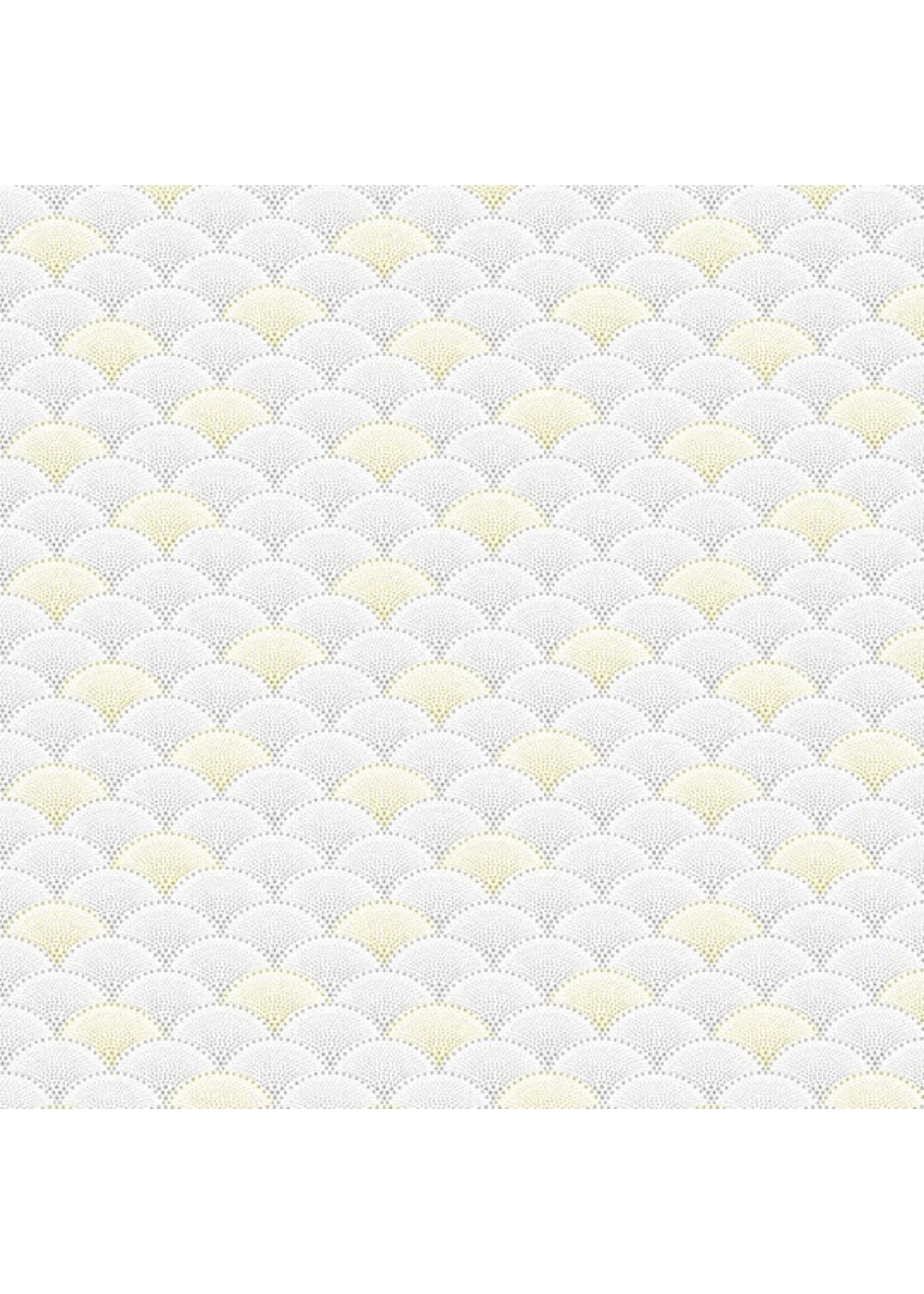 Stof Fabrics Mixed Metals - White