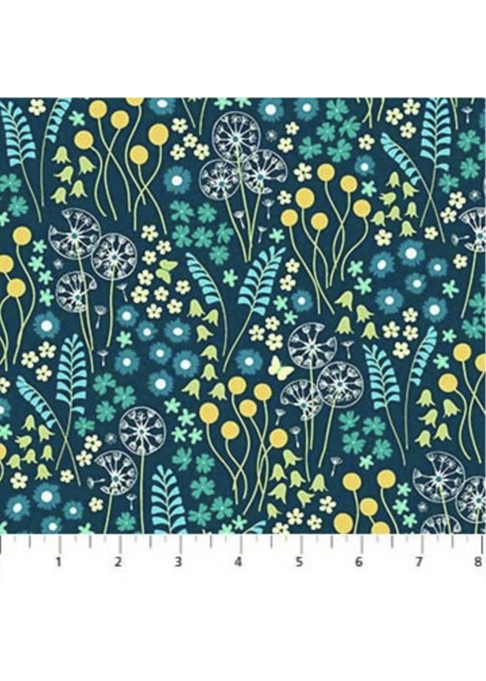 Figo Fabrics Mountain Meadow - Flower Fields - Blue