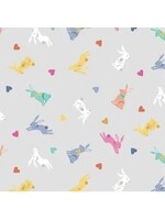 Makower Spring - Rabbits - Grey