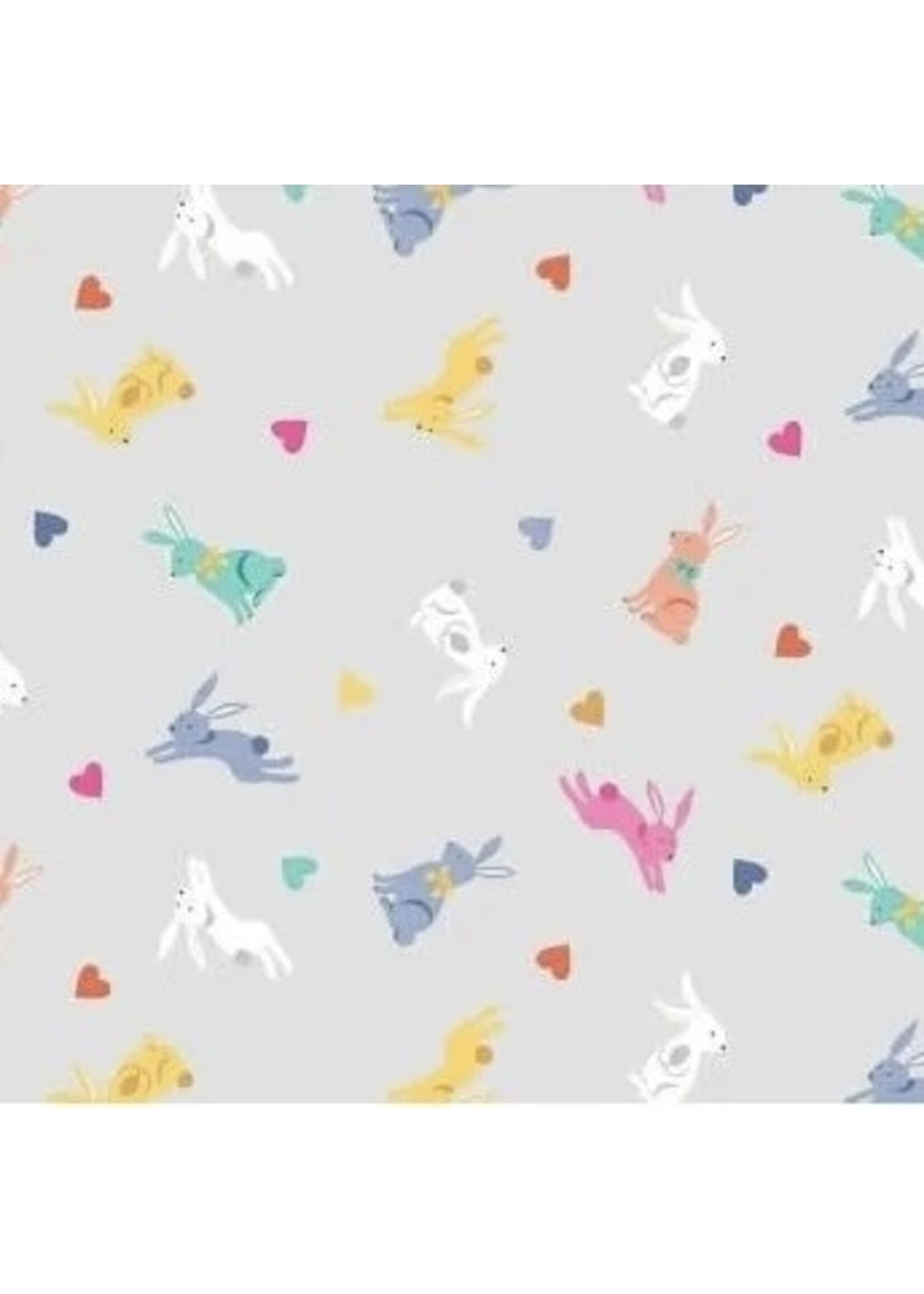 Makower Spring - Rabbits - Grey