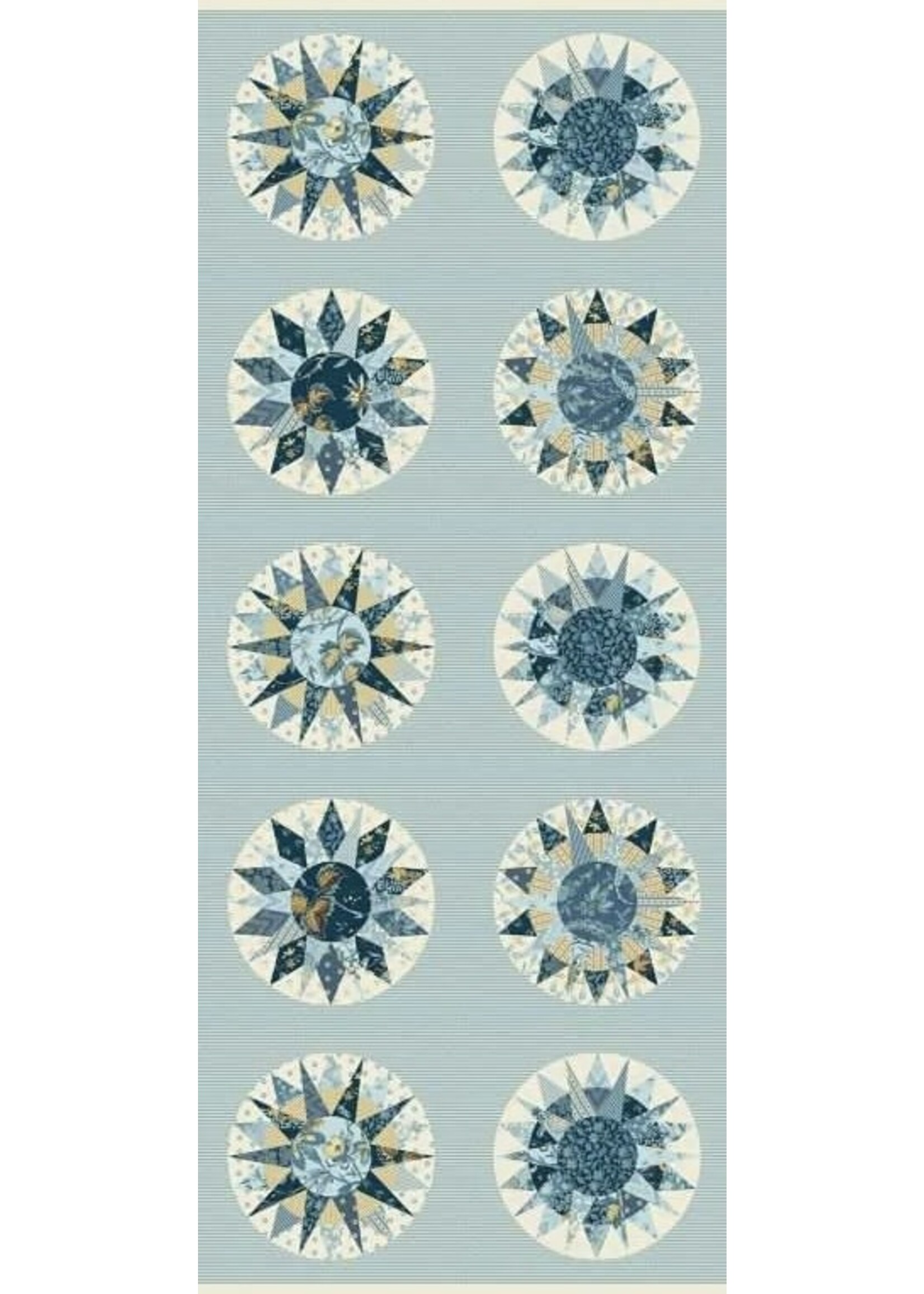 Laundry Basket Quilts Edyta Sitar - Beach House – Marine Compass - Light Blue - 1178LB