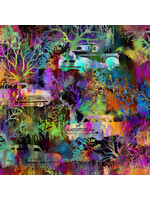 In The Beginning Urban Jungle - Autos - Multi - Coupon - 80 cm x 110 cm