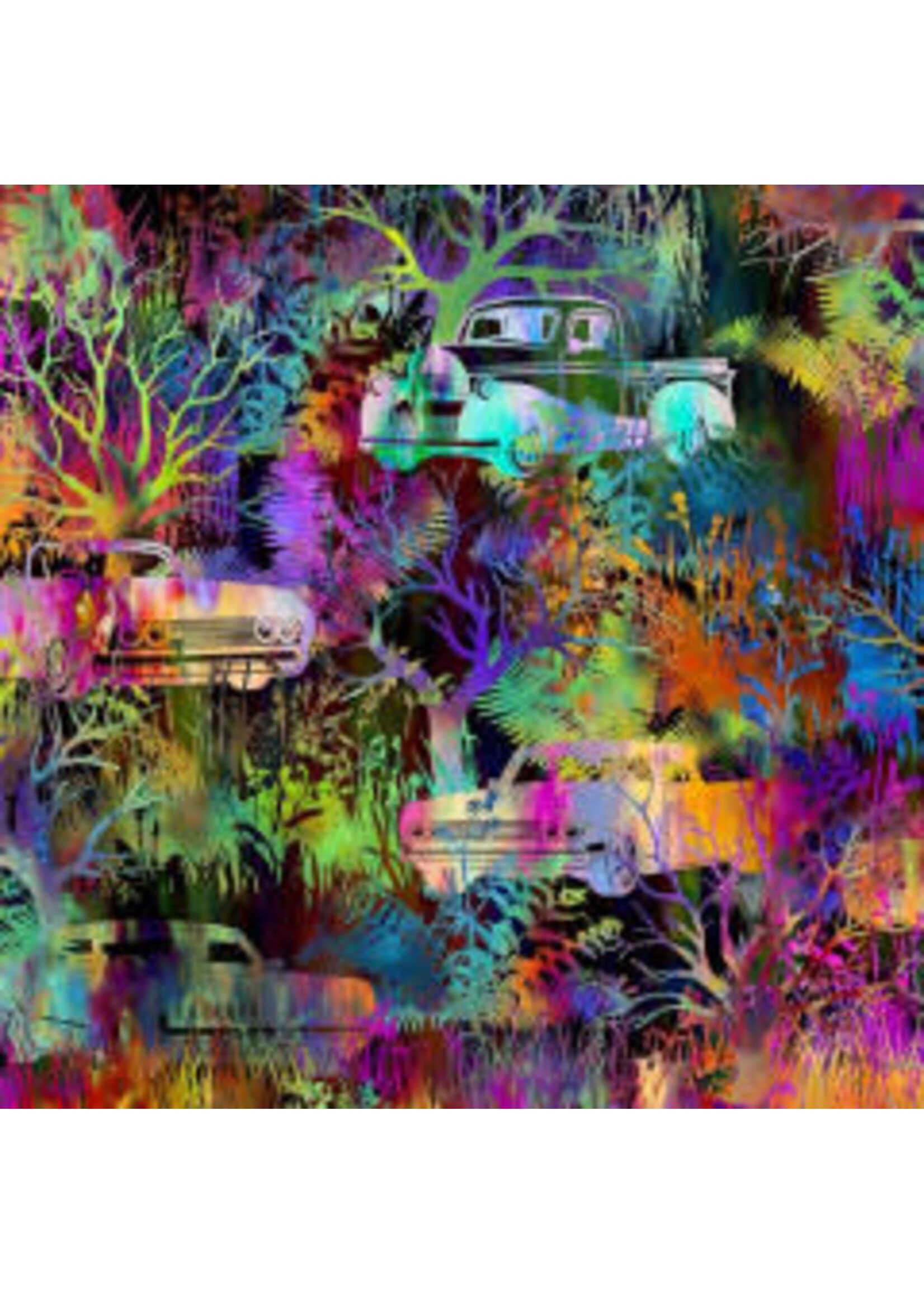 In The Beginning Urban Jungle - Autos - Multi - Coupon - 80 cm x 110 cm