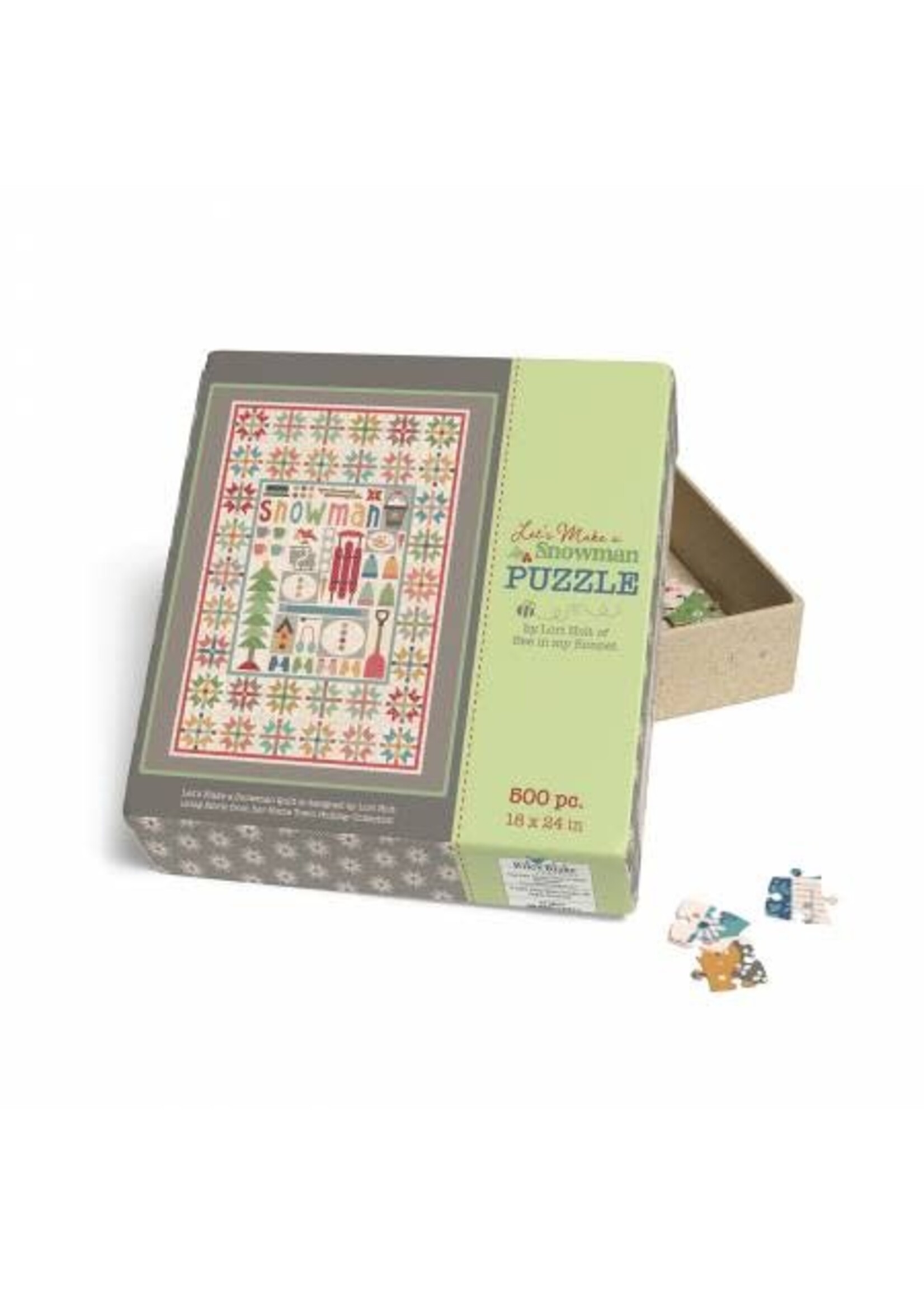 Riley Blake Designs Lori Holt - Let's Make a Snowman Puzzel - 500 stukjes - 18 x 24 Inch
