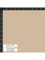 Stof Fabrics Hannah Basic - Flower Dots - Taupe - Coupon - 90 cm x 110 cm