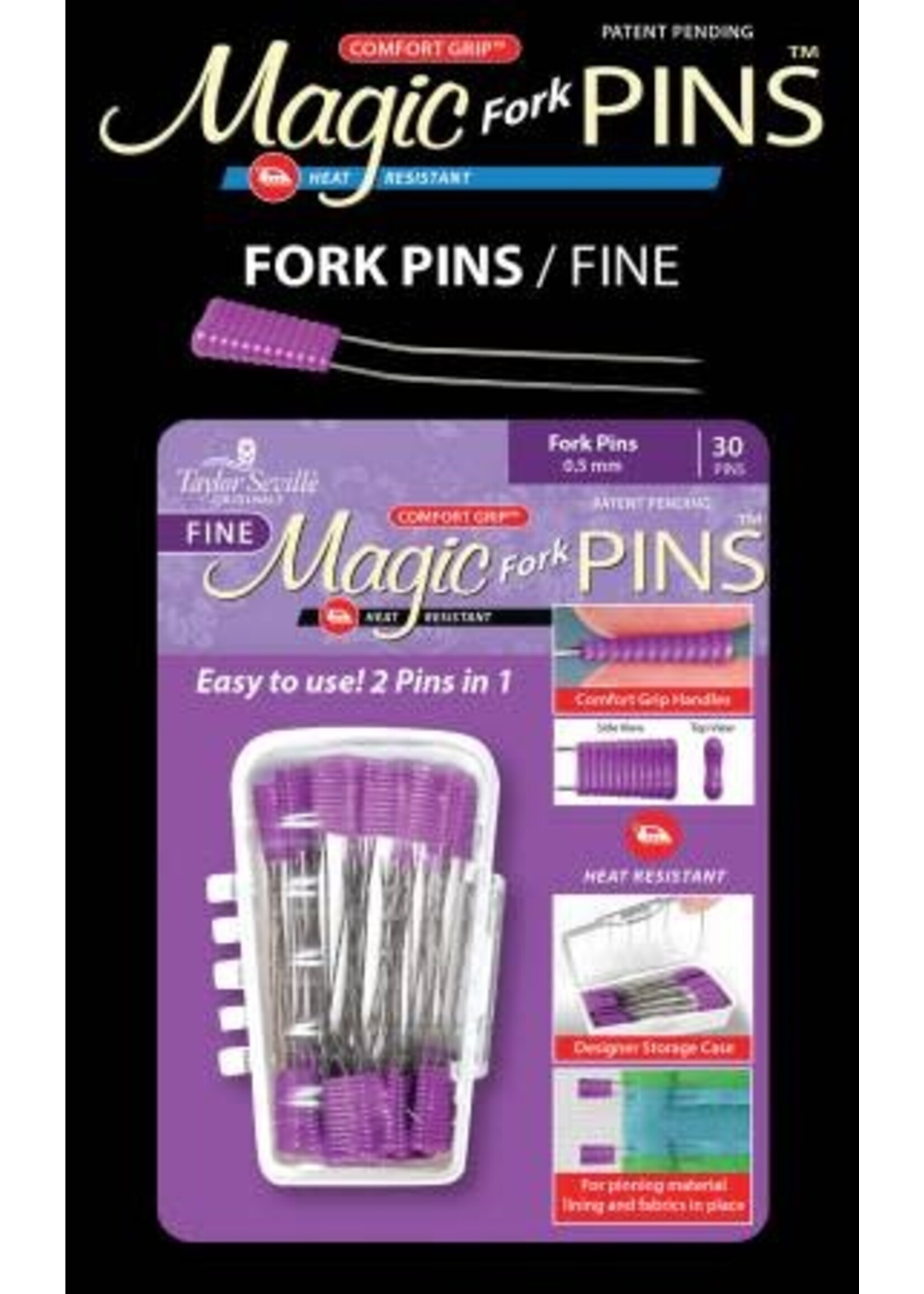 Taylor Seville Magic Pins - Fork - Fine - 0,5 mm - 30 stuks paars