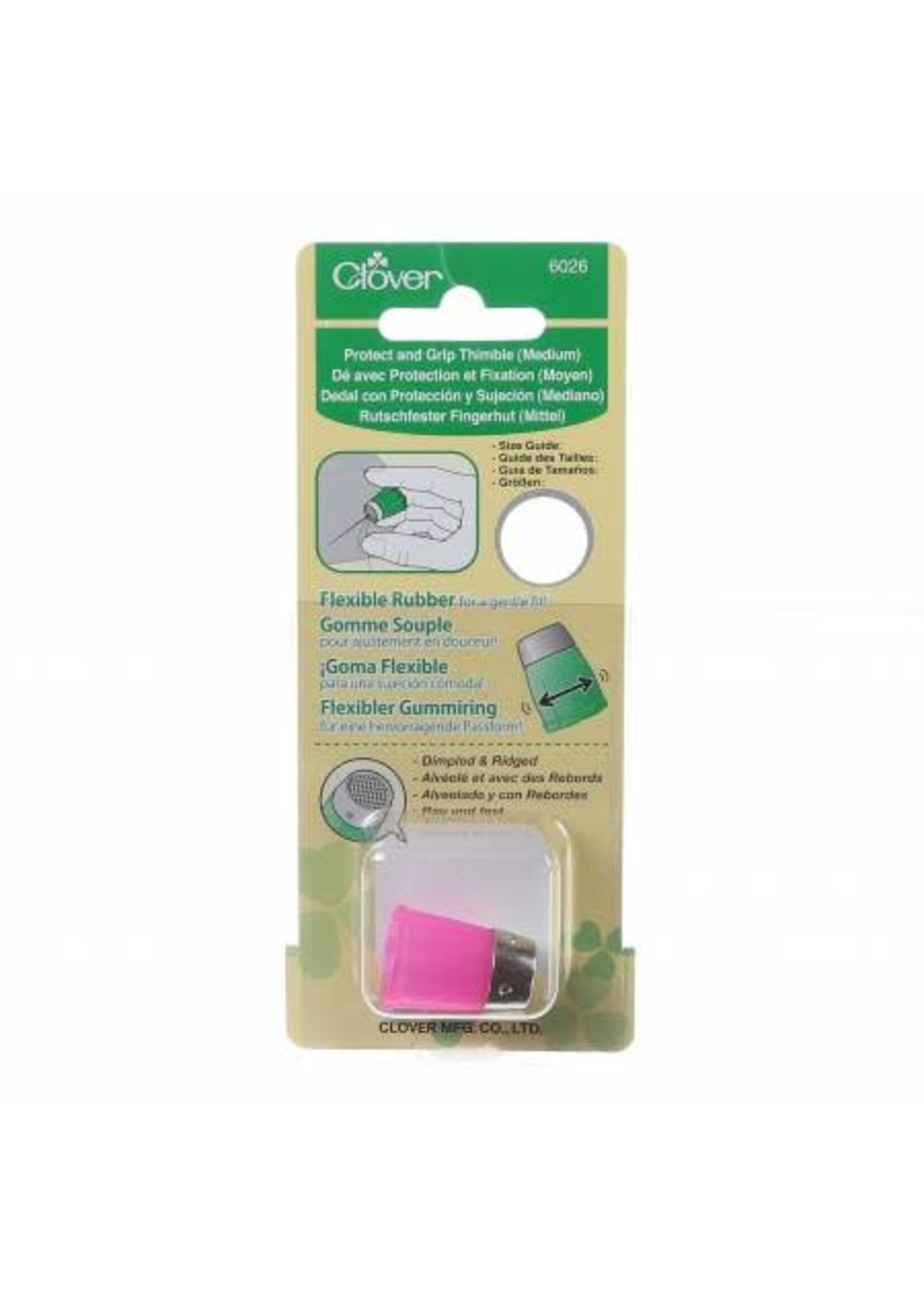 Clover Vingerhoed - Silicon Thimble - Maat M - 15,5 mm - Roze
