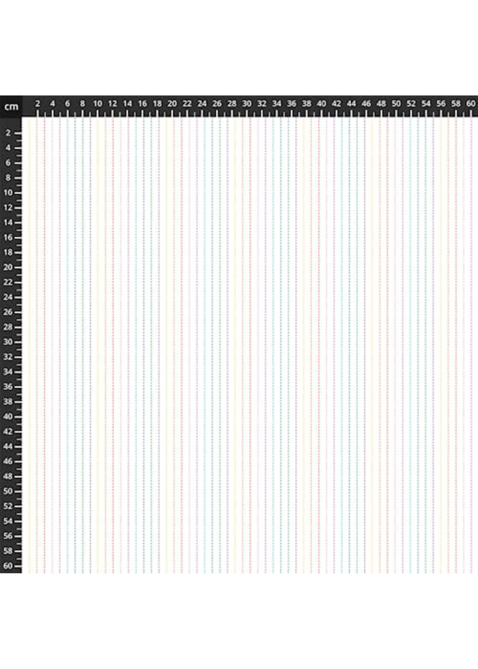 Figo Fabrics Dovetail - Stripe - White-Multi - 1101-213