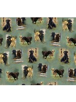 QT Fabrics For The Love Of Labs - Sage Vignettes - 30308-H