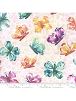 Moda Fabrics Sunshine Soul - All Aflutter Butterflies - Sunset - Coupon - 75 cm x 110 cm