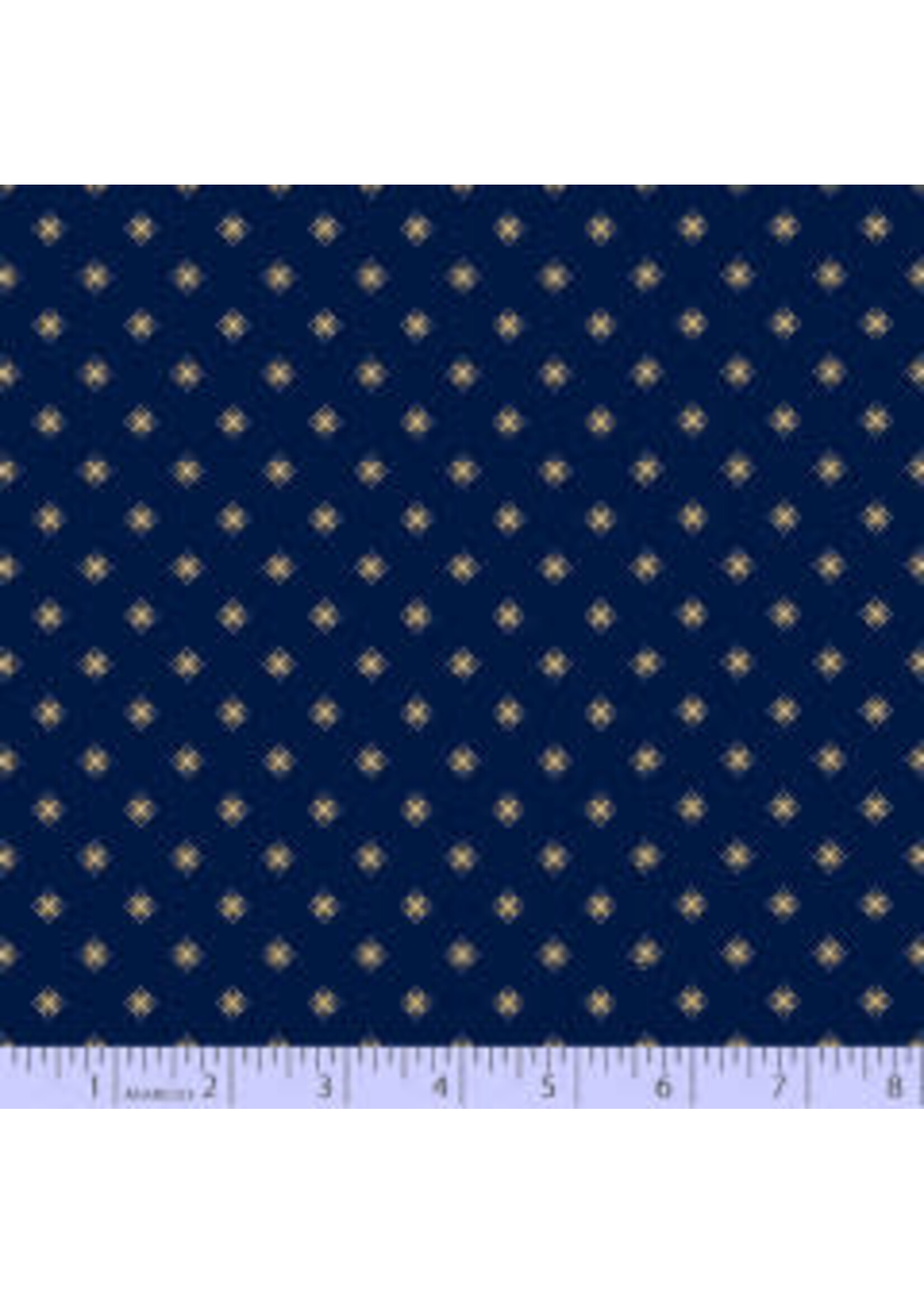 Marcus Fabrics Paula's Companions - Hot Cross Buns - Blue - Coupon - 50 cm x 110 cm