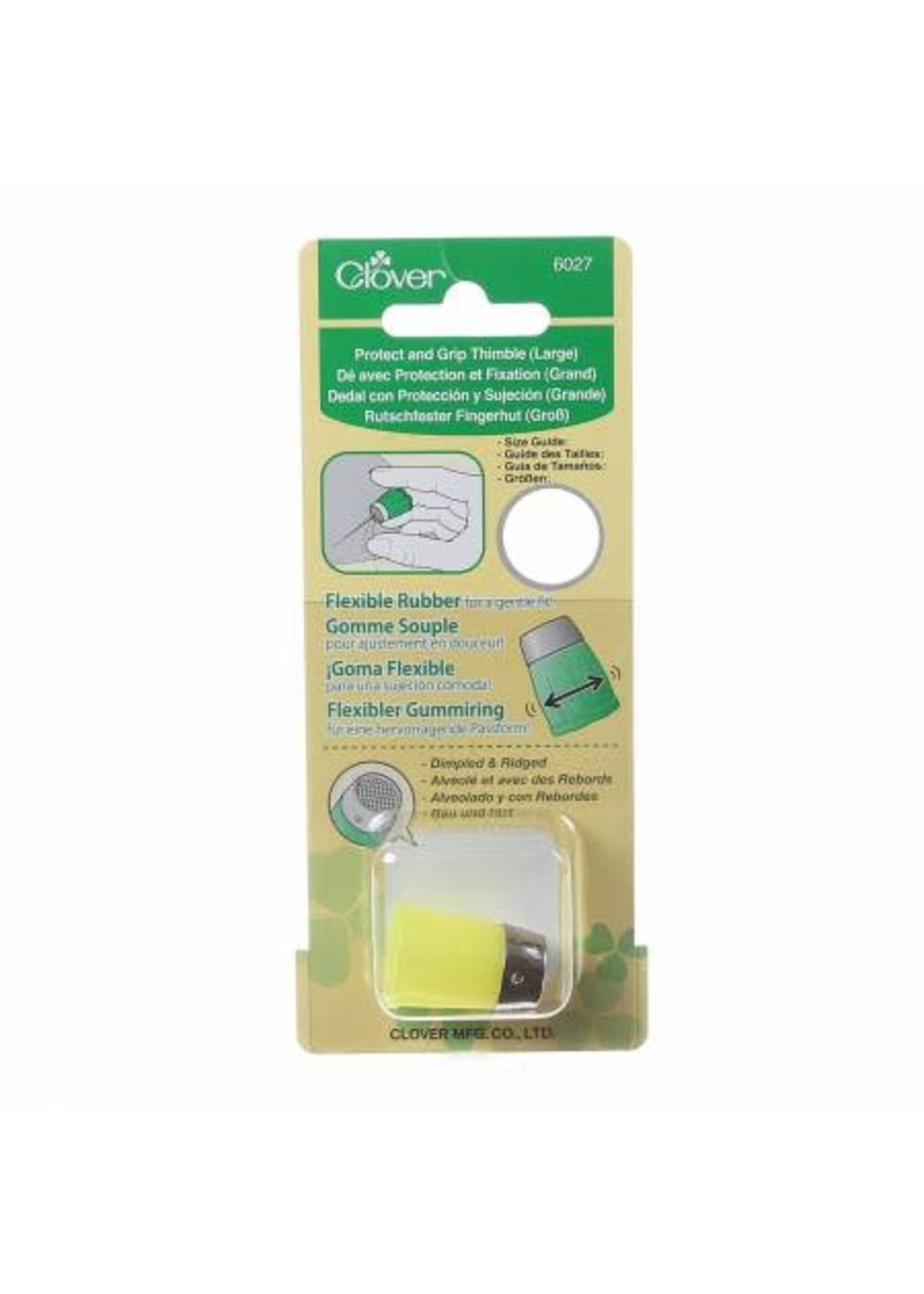 Clover Vingerhoed - Silicon Thimble - Maat L - 17 mm - Geel
