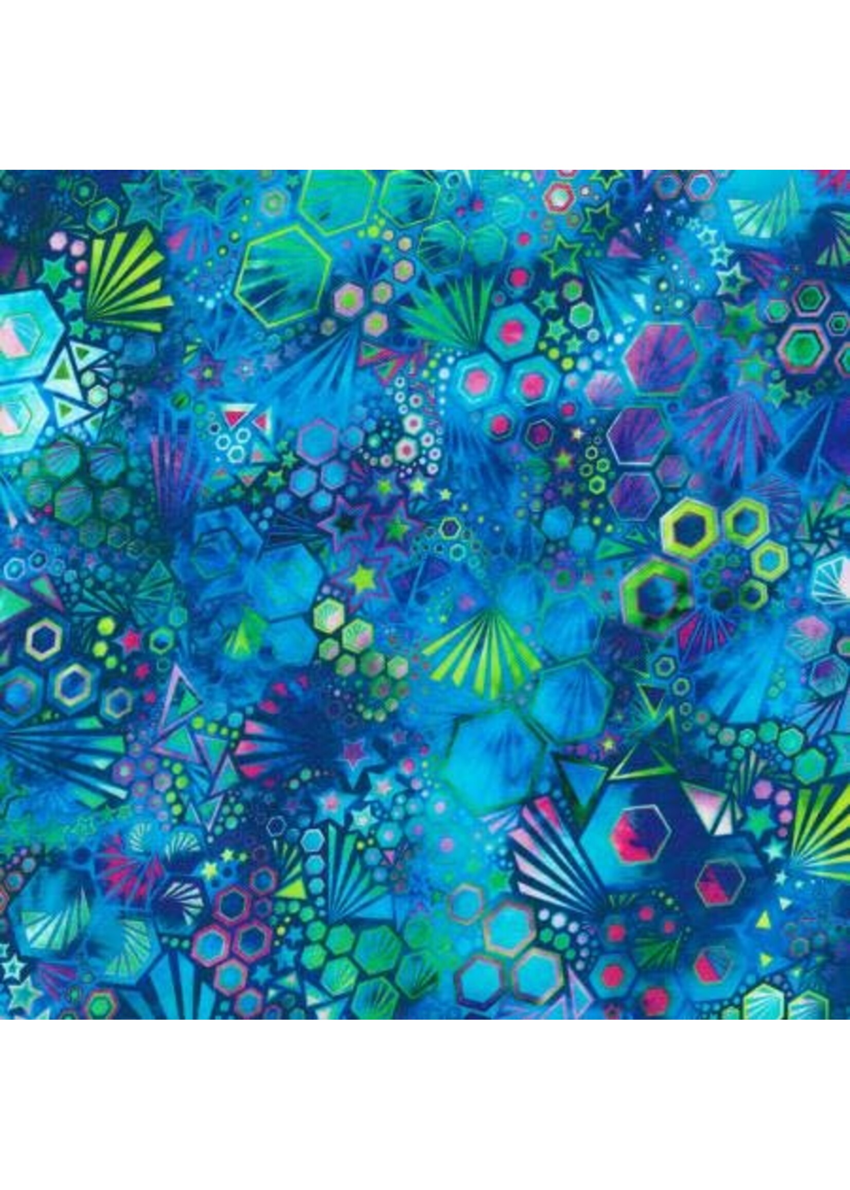 Robert Kaufman Phantasma Wide - Geomatric - Pacific - 22693-60