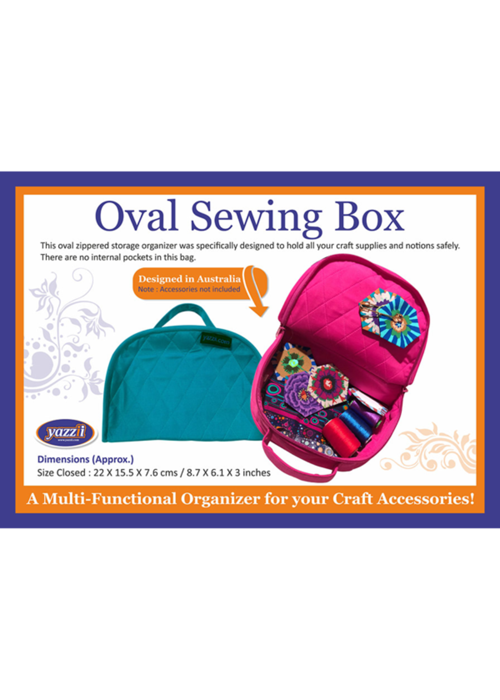 Yazzii Oval Sewing Box - Black - CA305B