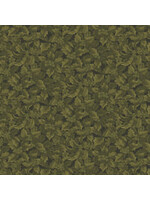 Benartex Studio Winter Wonderland - Holly & Berries - Tonal Green  - Coupon - 70 cm x 110 cm